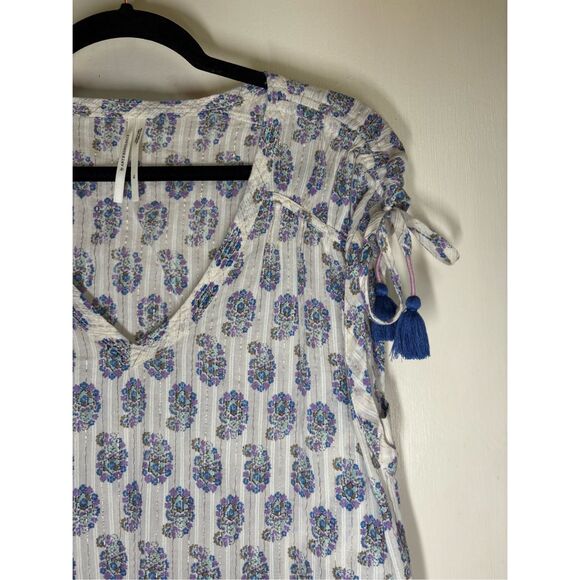 Anthropologie Blue and White Patterned Blouse - Picture 6 of 12